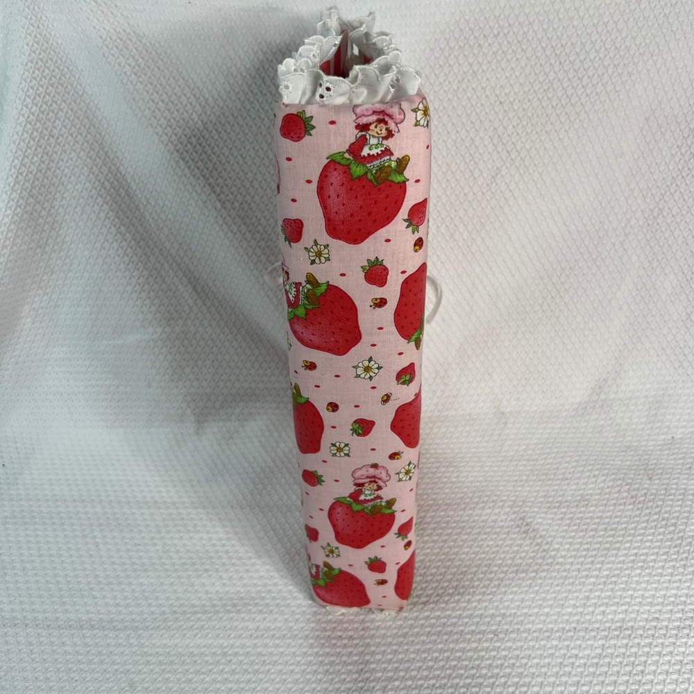Handmade Strawberry Shortcake Fabric Photo Album 3-Ring Binder Eyelet Lace Pink - Picture 2 of 13